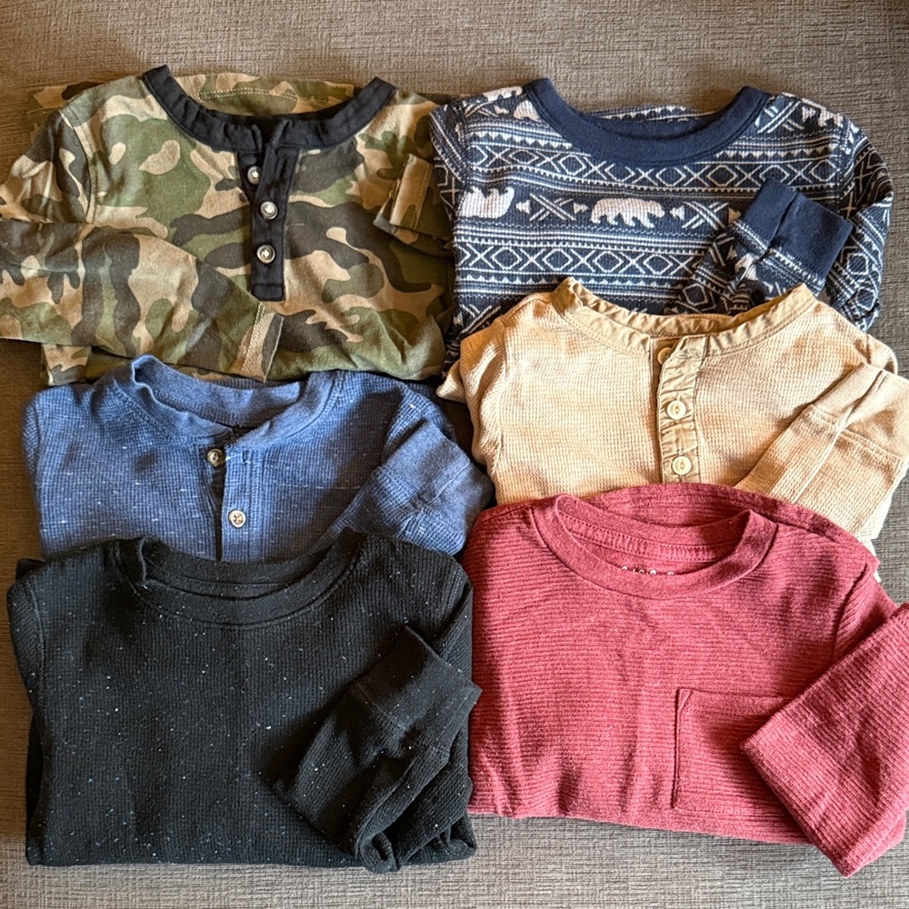 Boys 4T Long Sleeve Thermals & Henley